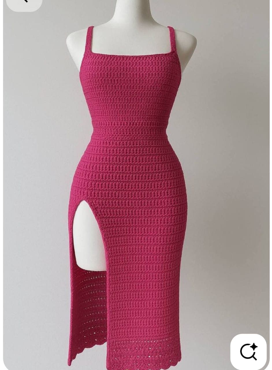 Pink Crochet Elegant short gown for ladies  Price in foreign YARN=40,000 Nigerian yarn=30,000