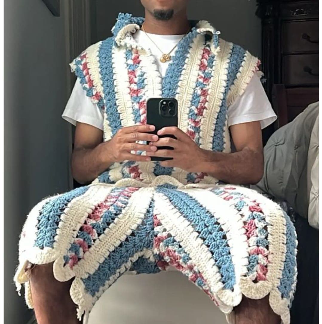 Male Colourful Crochet Two Pieces